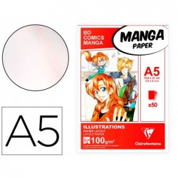 Bloc manga clairefontaine a5 coll 148x21 100gr 50 f