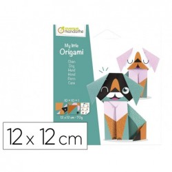My little origami avenue mandarine modele chien 12x12cm...