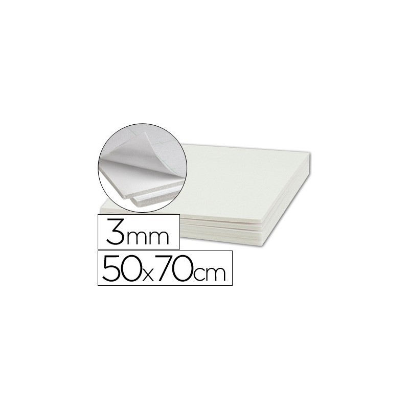 Carton plume liderpapel adhésif 50x70cm épaisseur 3mm unicolore blanc