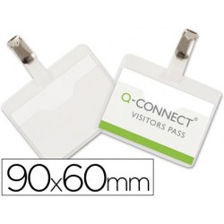 Badge q-connect clip pvc pince métallique carte blanche...