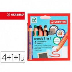 Crayon couleur stabilo woody multi-talents 4 crayons + 1...
