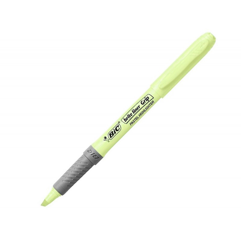 Surligneur bic highlighter grip caoutchouc pointe moyenne biseautee