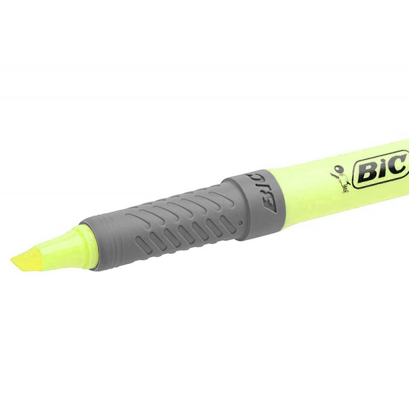 Surligneur bic highlighter grip caoutchouc pointe moyenne biseautee