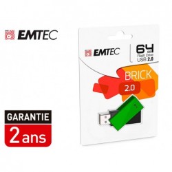 Cle usb emtec 2.0 c350 brick pivotante 64gb vitesse...