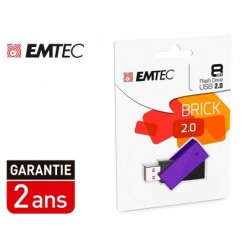 Cle usb emtec 2.0 c350 brick pivotante 8gb vitesse...