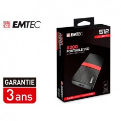 Disque dur ssd portable emtec x200 power plus usb-c 3.1...