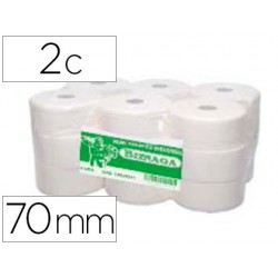 Papier hygienique jumbo 2c cellulose blanc mandril 70mm...