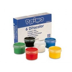 Gouache doigt primo coloris assortis - pot 250g set de 6...