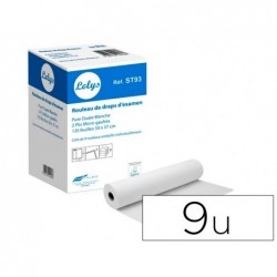 Drap d'examen 2plis roul.135f carton de 9 rlx