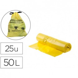 Sac plastiq jaune 24á rlx25 50 litres