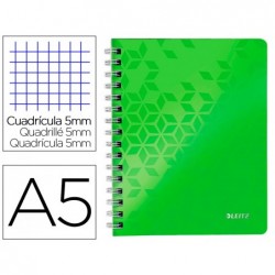 Cahier spirale leitz wow couverture polypropylène a5 160p...