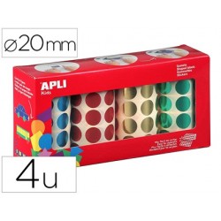 Gommettes apli forme ronde diam. 20mm coloris metallises...