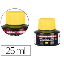 Recharge surligneur edding htk-25 coloris jaune flacon 25ml