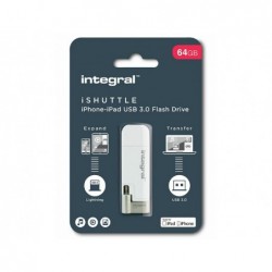 Cle usb integral ishuttle 3.0 64gb double connectique...