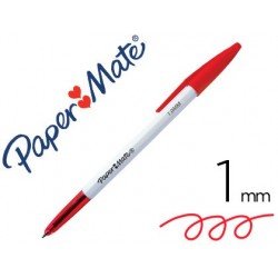 Stylo-bille paper mate 045 corps hexagonal capuchon rouge...