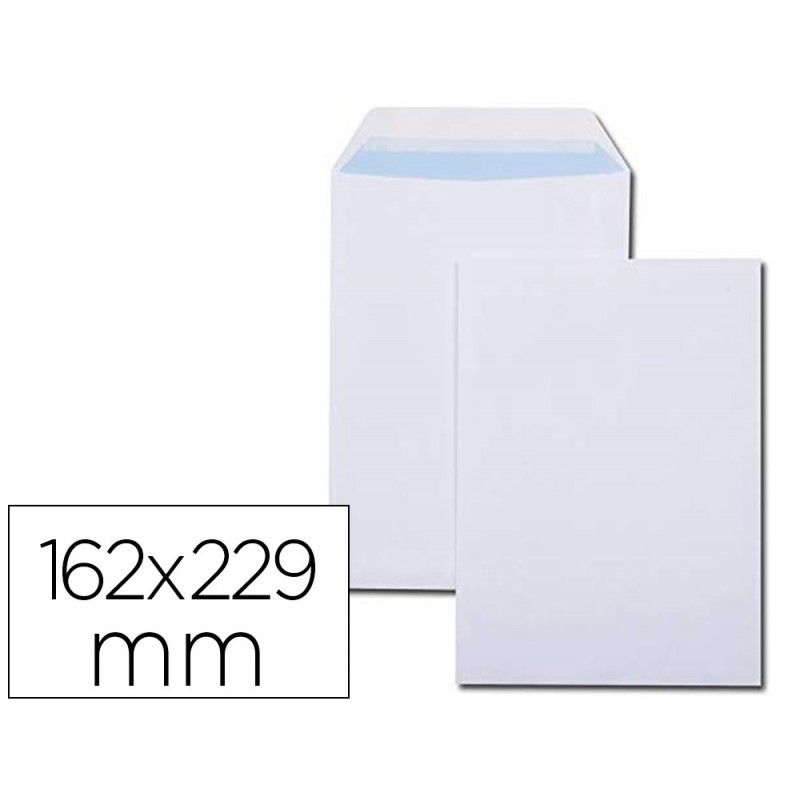 500 Pochettes papier blanc C5 (format A4 plié) Blanches Auto-adhésives