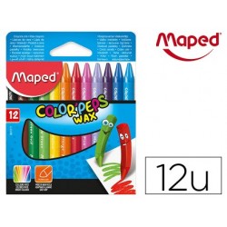 Crayon cire maped wax pochette carton 12 unités