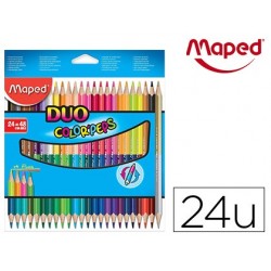 Crayon couleur maped color pep's duo pochette carton 24...