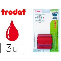 Recharge tampon trodat 4914 rouge blister 3 unités
