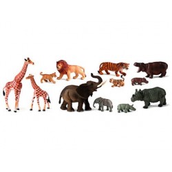 Jeu miniland animaux de la jungle avec petits 12 figurines