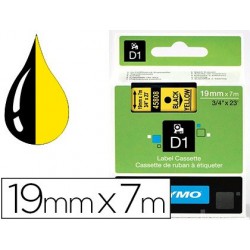 Ruban titreuse dymo d1 19mmx7m coloris impression noir/jaune