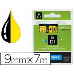 Ruban titreuse dymo d1 9mmx7m coloris impression noir/jaune