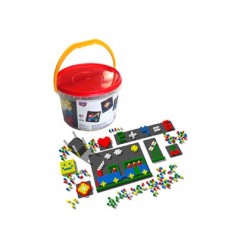 Jeu construction plastique 1 seau contient 12 supports...