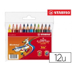 Crayon couleur stabilo trio court bois triangulaire 85mm...