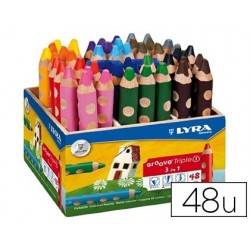 Crayon couleur lyra groove triple 3en1 10mm coffret école...